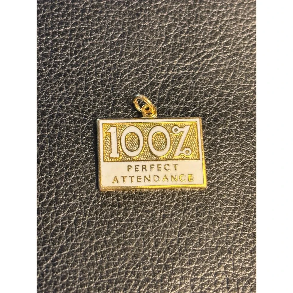 VINTAGE PERFECT ATTENDANCE CHARM PENDANT